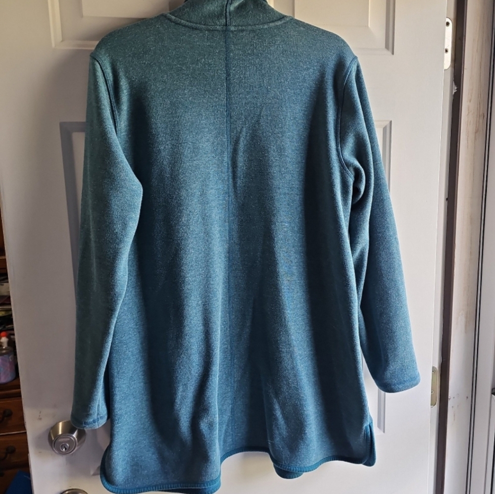 Isaac Mizrahi teal open front cardigan size Large - Picture 2 of 8